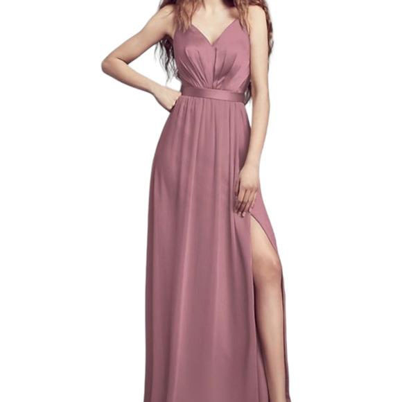 White by Vera Wang Dresses & Skirts - WHITE by Vera Wang Quartz Lavender Charmeuse and Chiffon Bridesmaid Dress Size 4